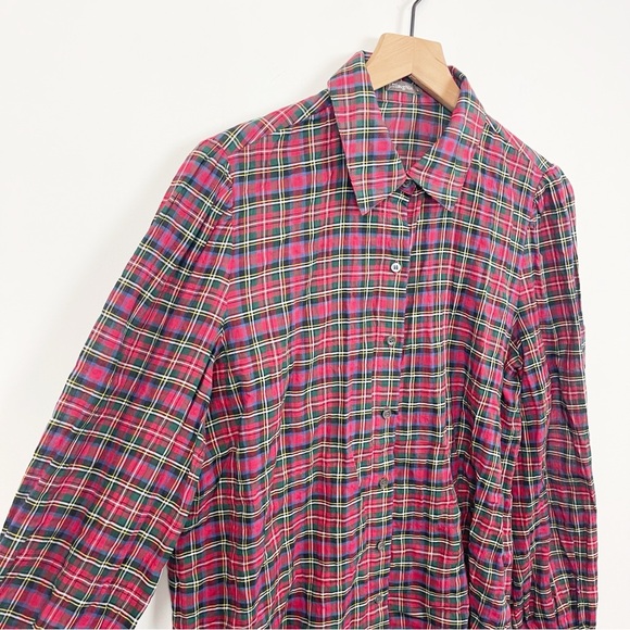 J McLaughlin Plaid Lightweight Blouse Large - Picture 4 of 8